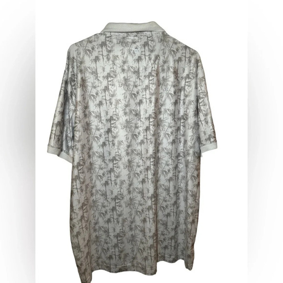 Hickey Freeman Golf white and grey palm tree polo shirt - Picture 2 of 7